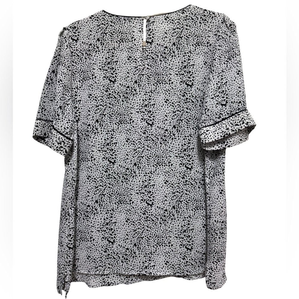 41 Hawthorn Black & White Speckled Short Sleeve Blouse Size L - Picture 4 of 8